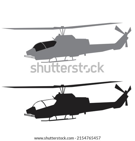 cobra helicopter silhouette set vector design
