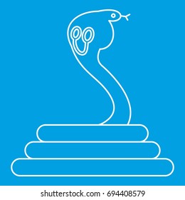 Cobra icon blue outline style isolated vector illustration. Thin line sign