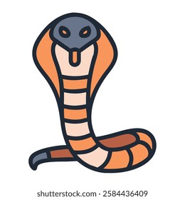 A cobra icon desert wildlife illustration