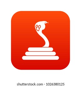 Cobra icon digital red for any design isolated on white vector illustration