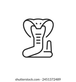 Cobra icon. Simple emblematic icon of an Egyptian cobra, often associated with royalty and deity in ancient Egyptian culture. Suitable for educational content, cultural history, and wildlife awareness