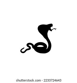 Cobra icon. Simple style reptiles science poster background symbol. Cobra brand logo design element. Cobra t-shirt printing. Vector for sticker.