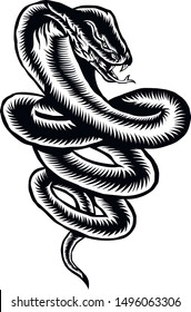 Cobra illustration. Snake vector image.