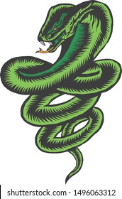 Cobra illustration. Snake vector image.