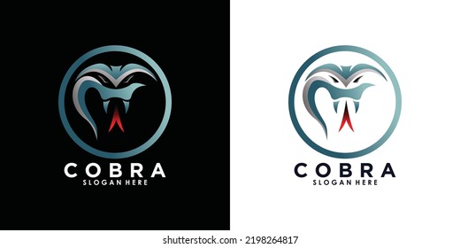 cobra logo illustration design with creative concept premium vector