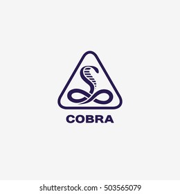 Cobra logo template design in a triangle. Vector illustration.