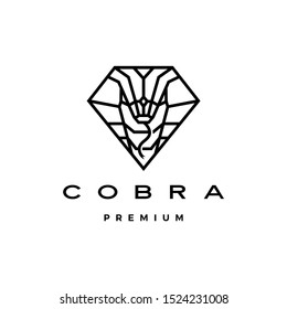 cobra logo vector icon illustration in diamond shape