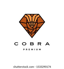 cobra logo vector icon illustration in diamond shape	