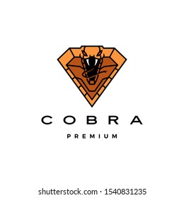 cobra logo vector icon illustration in diamond shape	

