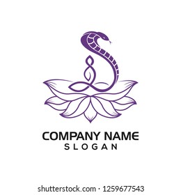 Cobra and Lotus for yoga or healthy logo icon  graphic resource