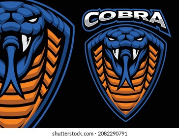 Cobra Mascot Badge, sports emblem, vector illustration