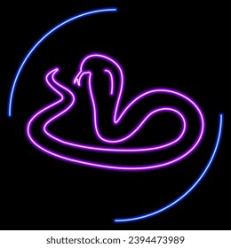 cobra neon sign, modern glowing banner design, colorful modern design trends on black background. Vector illustration.