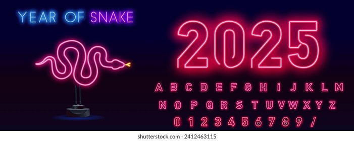 cobra neon sign, modern glowing banner design, colorful modern design trends on black background. Vector illustration.