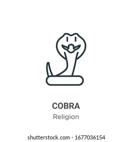 Cobra outline vector icon. Thin line black cobra icon, flat vector simple element illustration from editable religion concept isolated stroke on white background