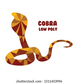 Cobra. polygonal vector illustration isolated on white background. Low Poly