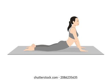 Cobra Pose Beautiful Girl Practice Bhujangasana Stock Vector (Royalty ...