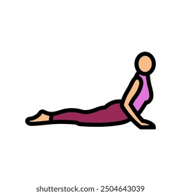 cobra pose bhujangasana yoga color icon vector. cobra pose bhujangasana yoga sign. isolated symbol illustration