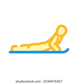 cobra pose bhujangasana ioga cor ícone vetor. cobra pose bhujangasana ioga sinal. símbolo isolado ilustração