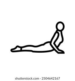 cobra pose bhujangasana yoga line icon vector. cobra pose bhujangasana yoga sign. isolated contour symbol black illustration