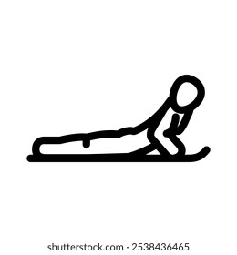 cobra pose bhujangasana ioga linha ícone vetor. cobra pose bhujangasana ioga sinal. isolado contorno símbolo ilustração preta