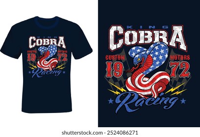 vetor de design de t-shirt de corrida de cobra