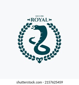 Cobra rampant badge logo vector