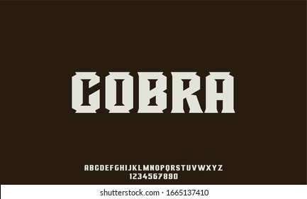 cobra retro typeface, victorian vintage display font vector alphabet set