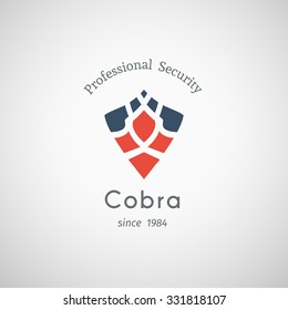 Cobra security logo design. Vector geometric symbol