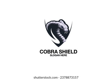 cobra shield vector template logo design