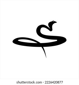 Cobra silhouette illustration. Cobra silhouette forming a heart.