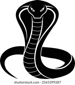  Cobra silhouette isolated on white background. Cobra sign vector illustration design.