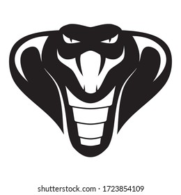 Cobra silhouette. Vector template for tattoo. White background.
