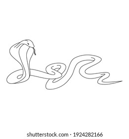 Cobra silhouette. Vector template for tattoo. White background.
