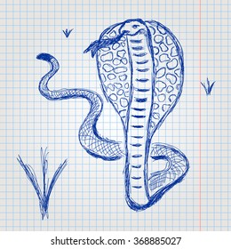 Cobra sketch vector illustration