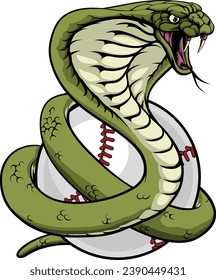 A cobra snake animal baseball sports team cartoon mascot