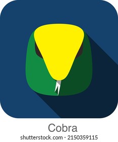 Cobra snake animal face flat design