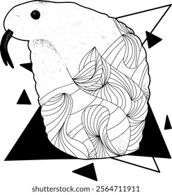 Cobra snake. Animal and geometrical shape design illustration.