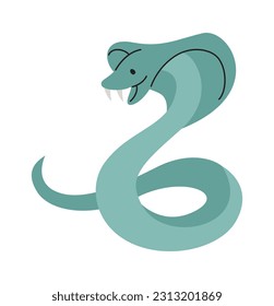 Cobra Snake Attacking Vector Illustration