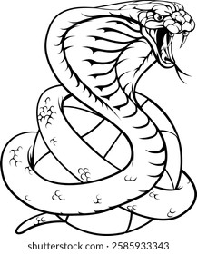 A cobra snake basketball ball team cartoon animal sports mascot