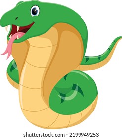 Cobra snake cartoon isolated on white background