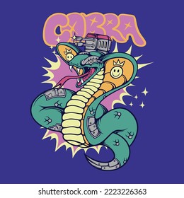 cobra snake character vector set 