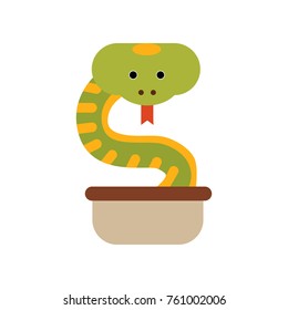 Cobra snake coming out of a jug, symbol of India vector Illustration