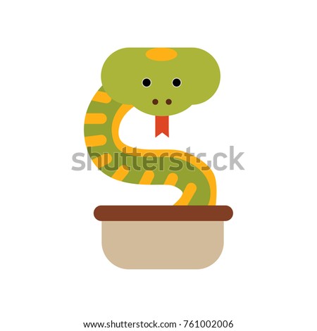 Cobra snake coming out of a jug, symbol of India vector Illustration