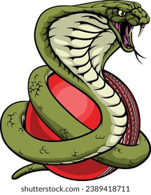 A cobra snake with a cricket ball animal sports team mascot