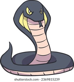 cobra snake cute wild animal handrawn vector