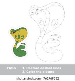 Cobra Snake. Dot to dot educational game for kids.