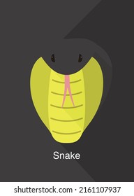 Cobra snake face flat icon design, vector illustration