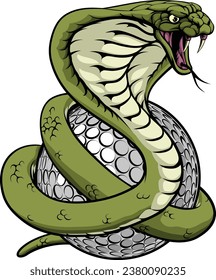A cobra snake golf ball sports team cartoon animal mascot