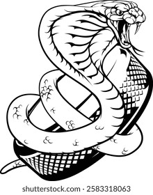 A cobra snake ice hockey team cartoon animal sports mascot