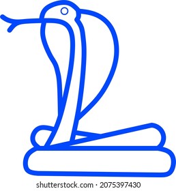 cobra snake icon vector, black line